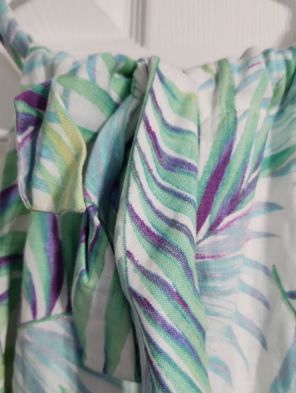 NWOT. Tommy Bahama Leinani Leaves Linen Halter Dress Sz. M Beach Vacation - Picture 9 of 13
